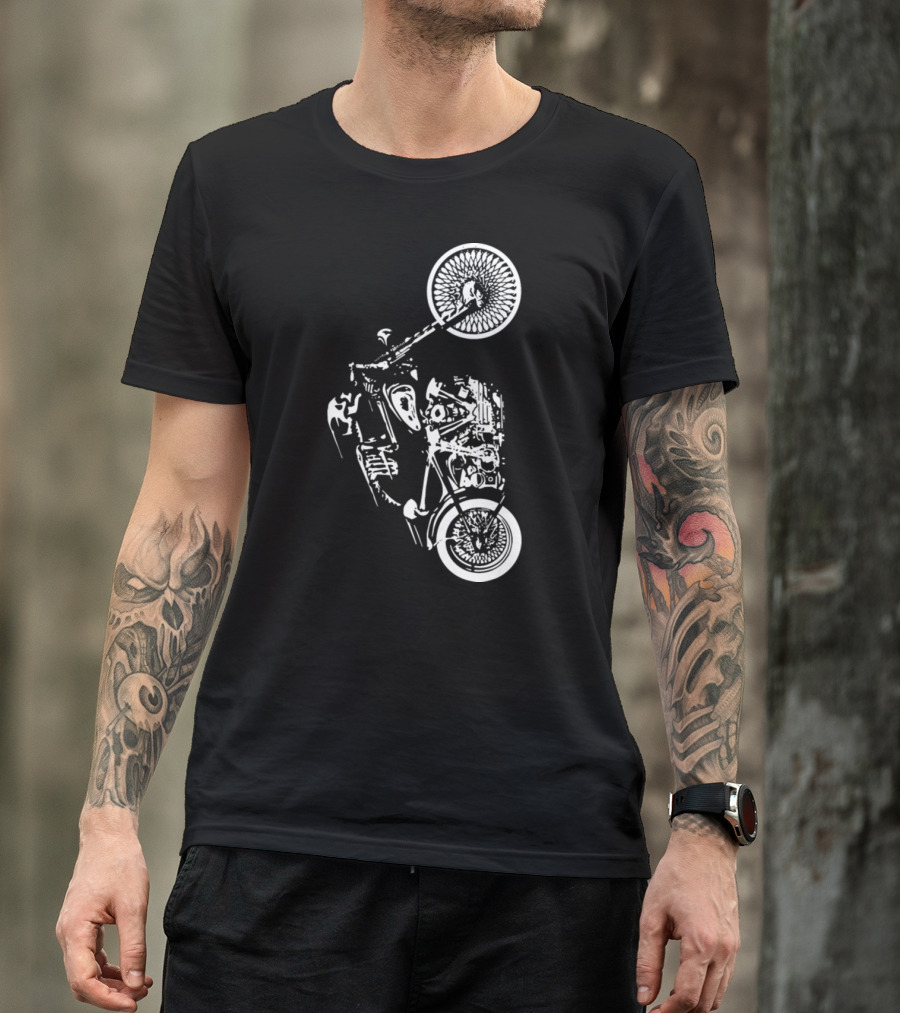 Motorbike Skeleton Skull Ride SOA T-Shirt