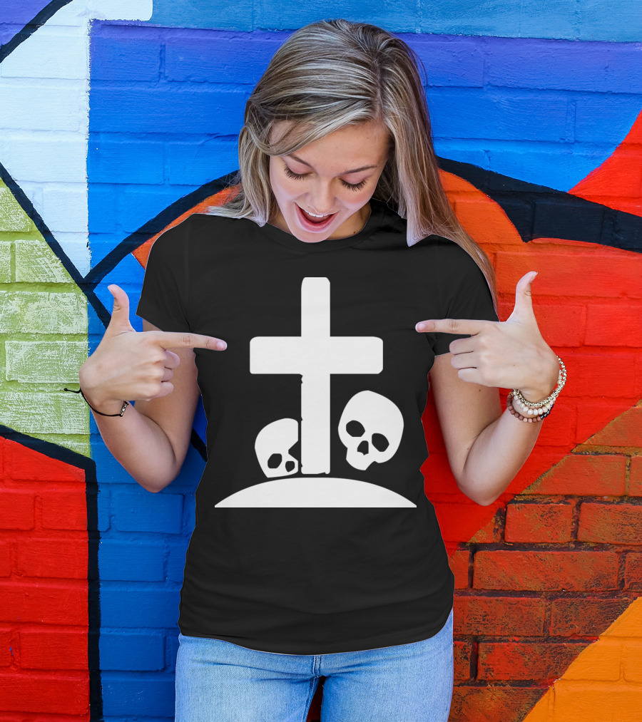 Graveyard Cross And Skulls T-Shirt