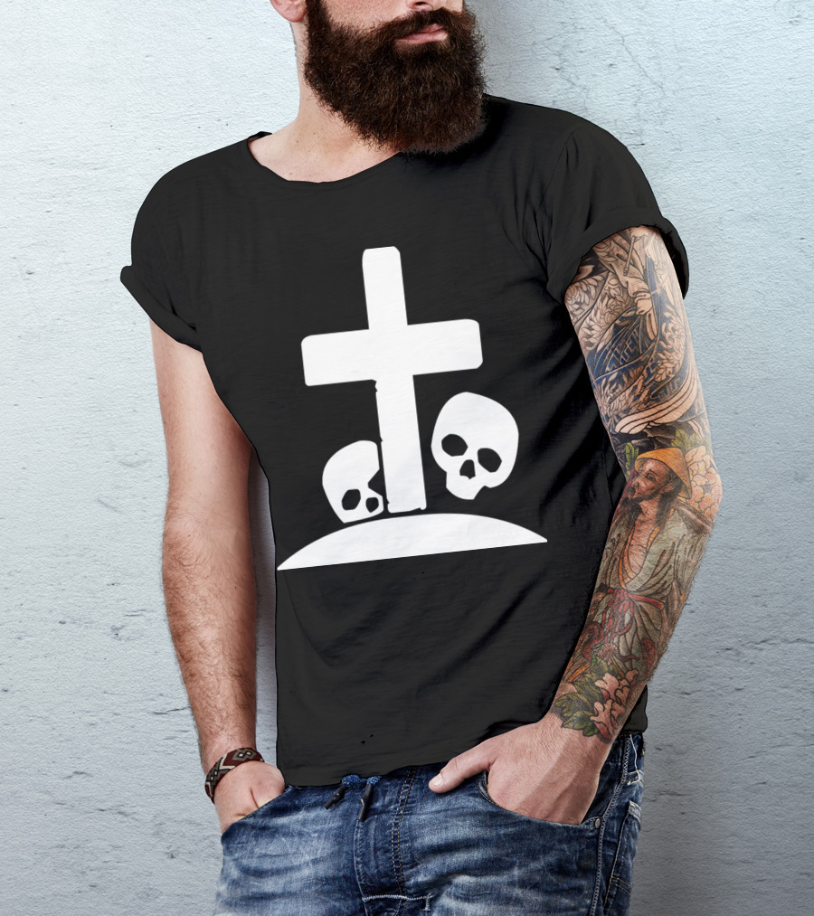 Graveyard Cross And Skulls T-Shirt
