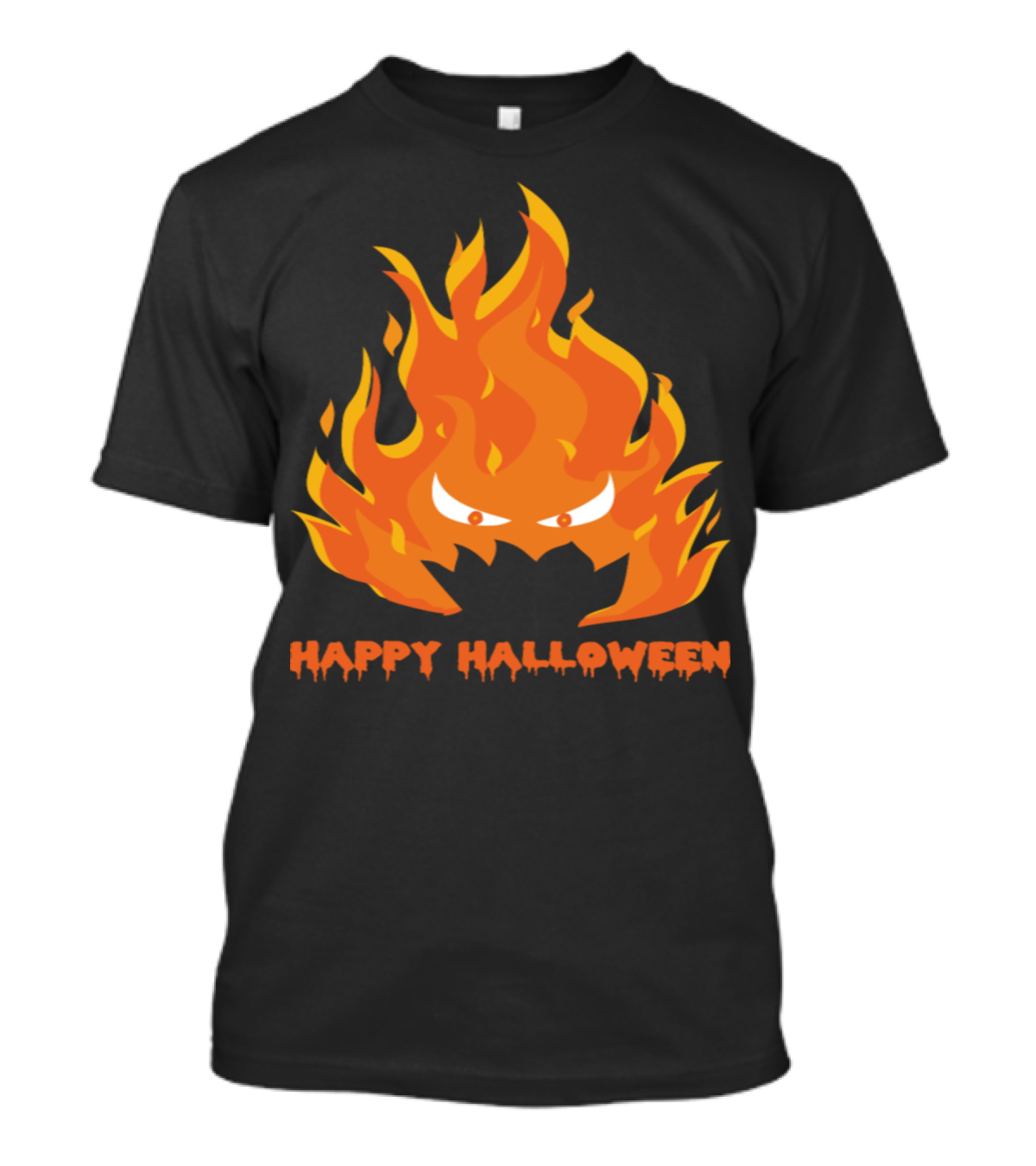 Happy Halloween Fire Monster Zombie Scary Horror T-Shirt