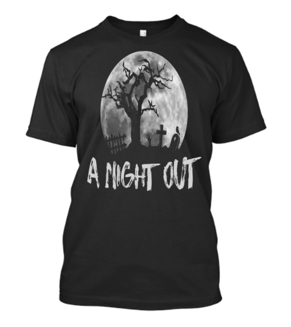 A Halloween Full Moon Zombie Night Out Graveyard T-Shirt