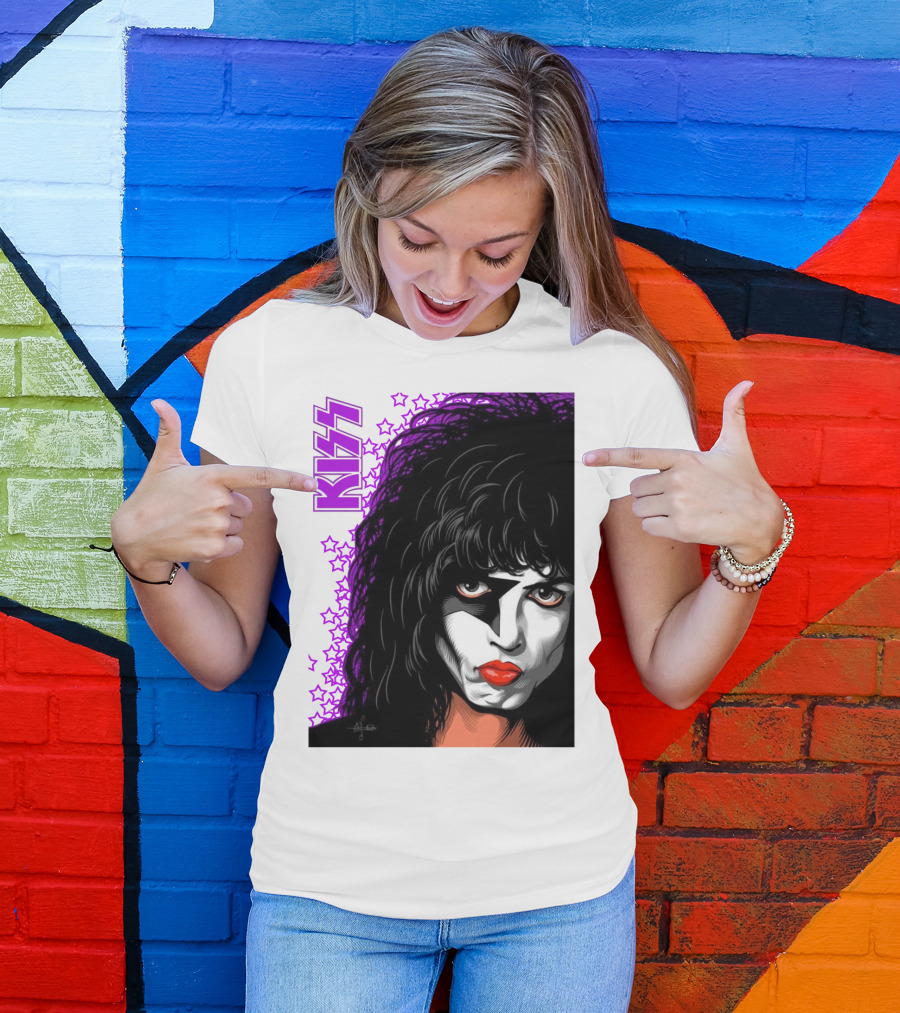 KISS Paul Stanley Starchild Icon With Purple Stars T-Shirt