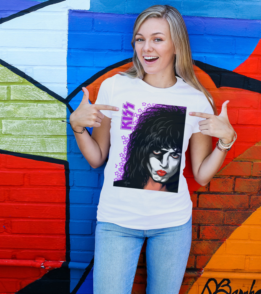 KISS Paul Stanley Starchild Icon With Purple Stars T-Shirt