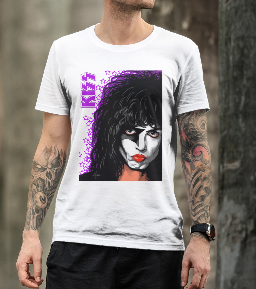 KISS Paul Stanley Starchild Icon With Purple Stars T-Shirt