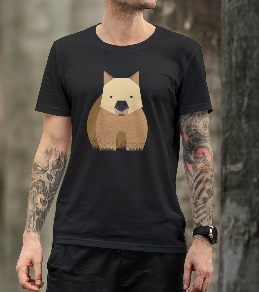 Whimsy Wombat Geometric Animal T-Shirt