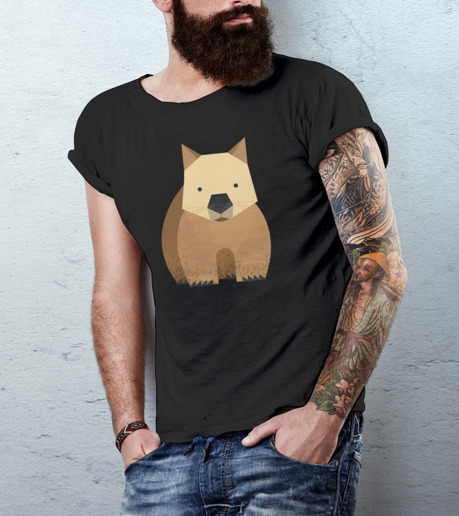 Whimsy Wombat Geometric Animal T-Shirt