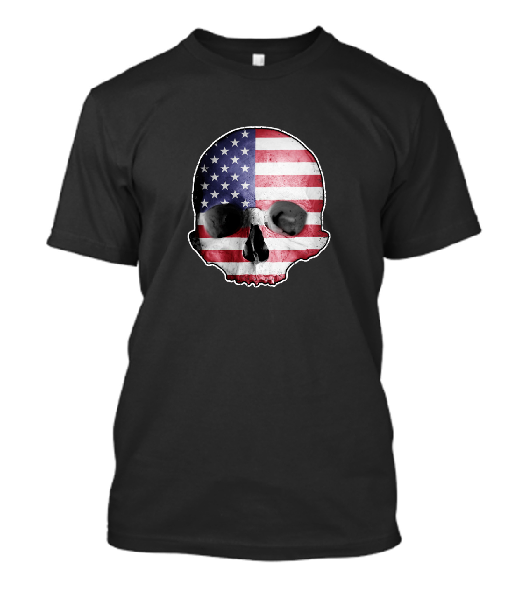 Patriotic Skull With American Flag T-Shirt