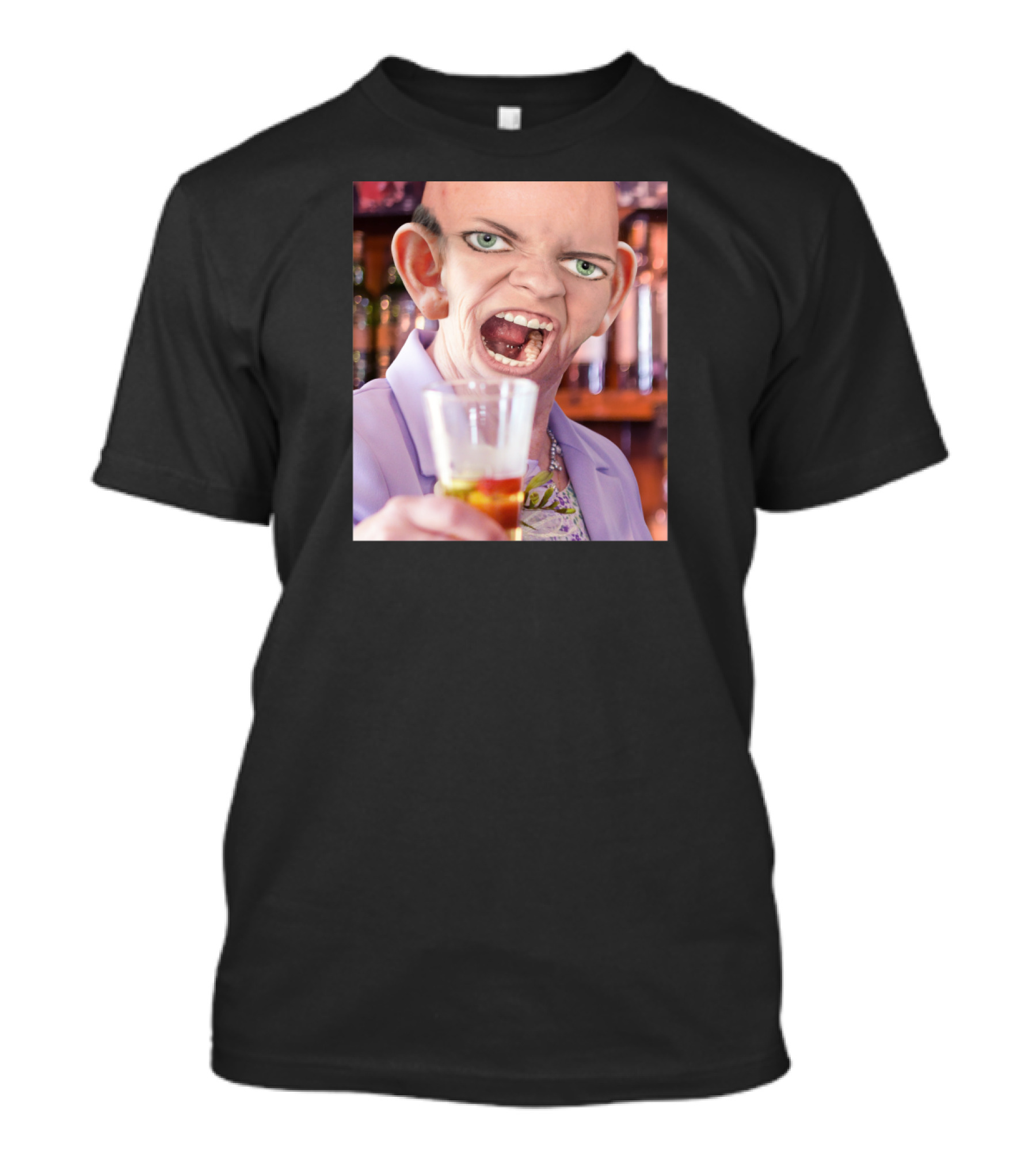 Cheers Big Ears Humorous Character Toasting With Large Ears In A Bar Setting T-Shirt