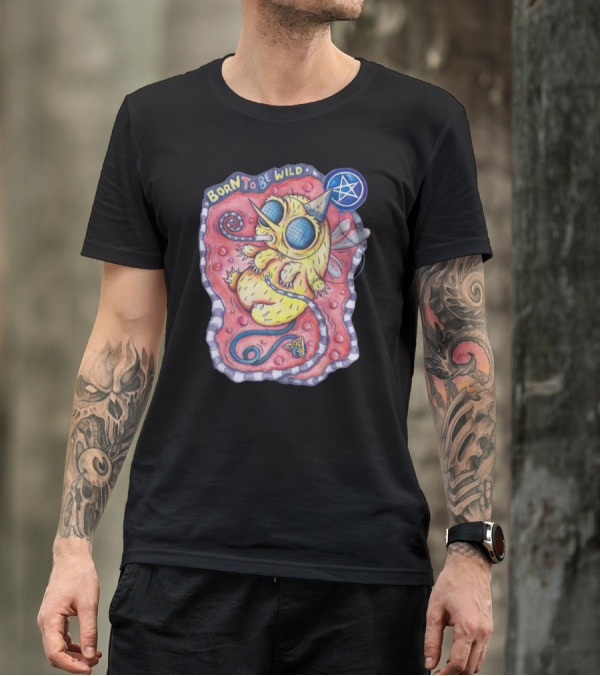 Born To Be Wild Weirdo Creature With Star Symbol And Funky Colors T-Shirt