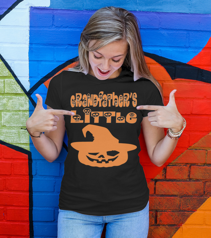 Grandfather's Little Pumpkin Halloween Skull T-Shirt