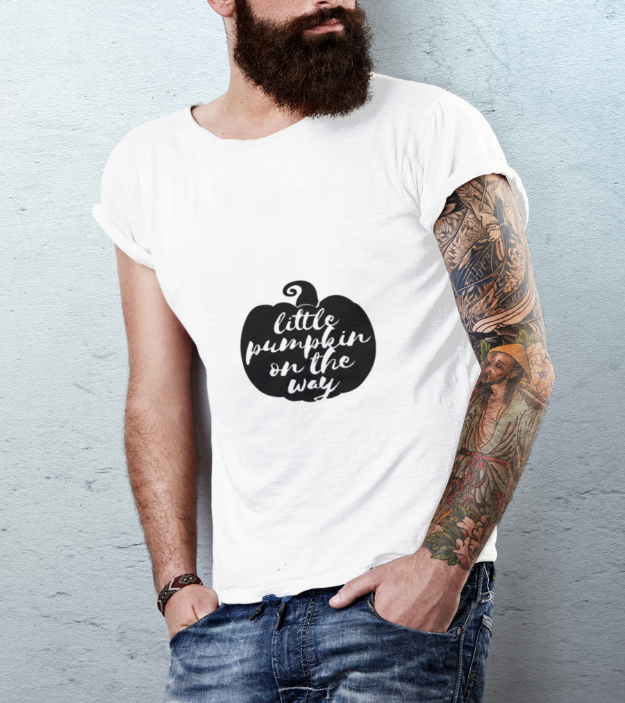 Halloween Pregnancy Announcement Little Pumpkin On The Way T-Shirt