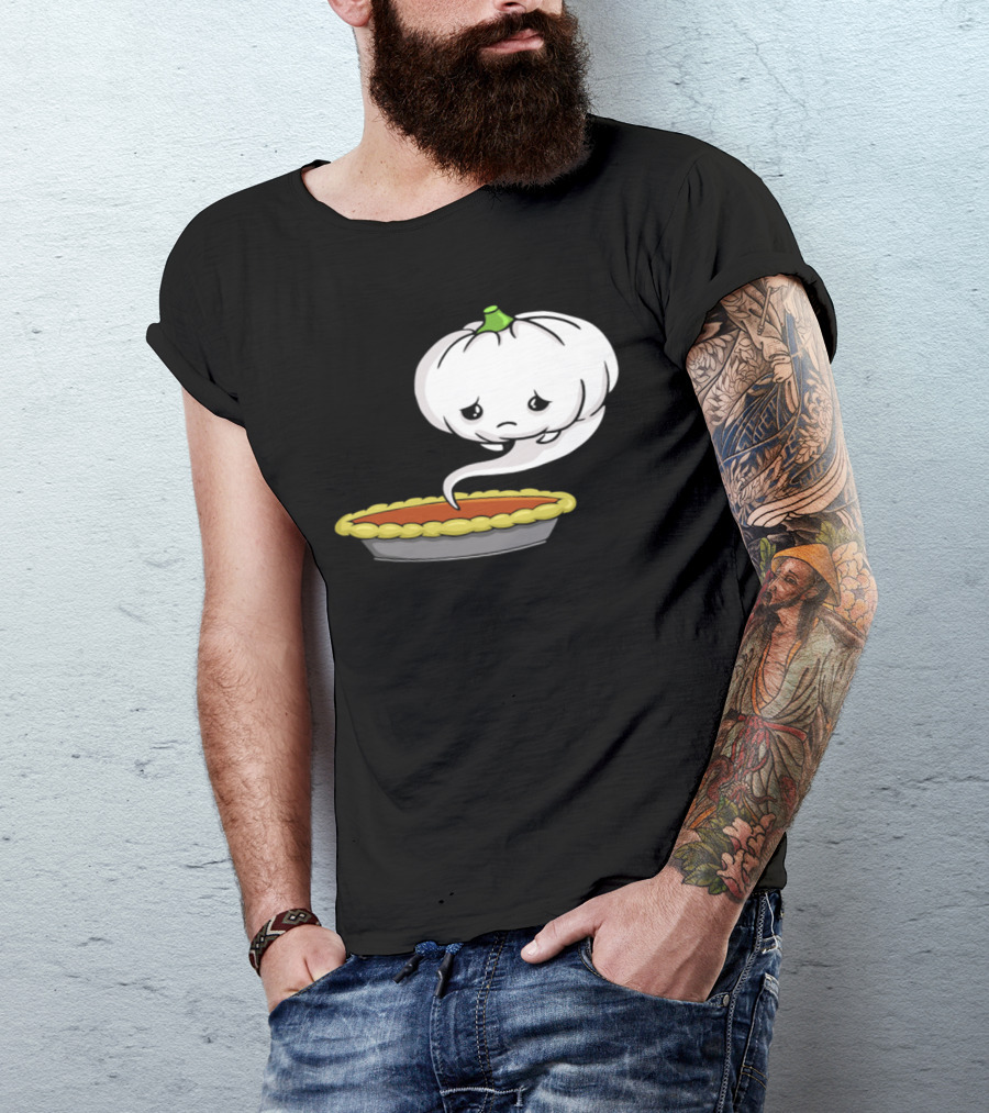 The Sad Pumpkin Ghost Hovering Over Pie T-Shirt