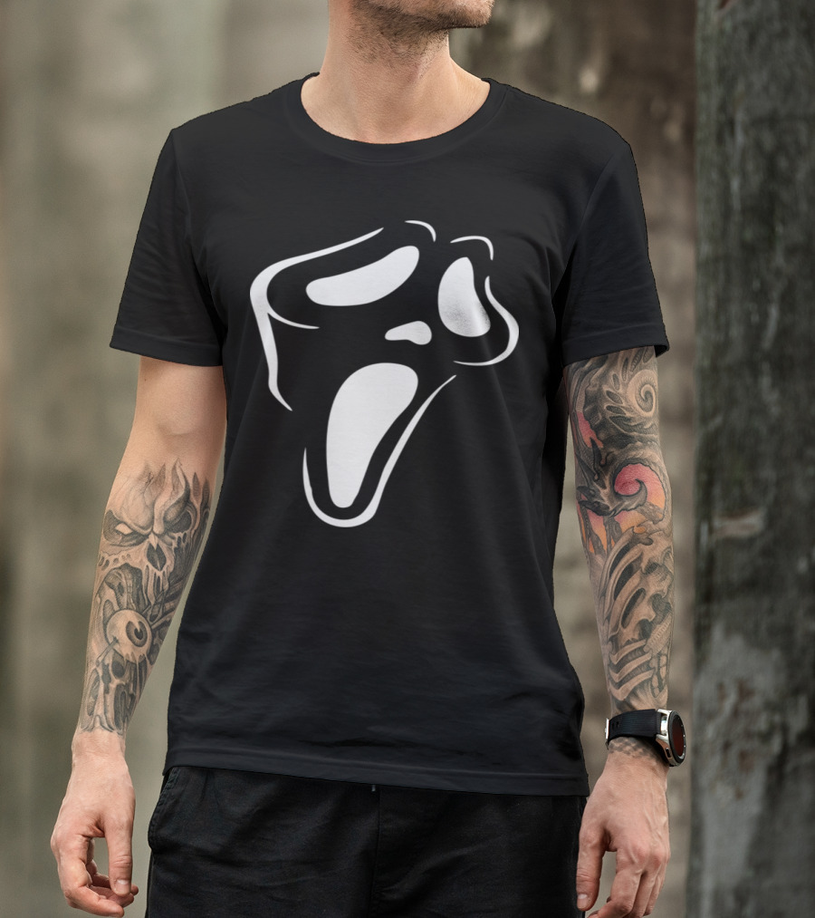 Scream Ghost Face Pumpkin Stencil Horror T-Shirt