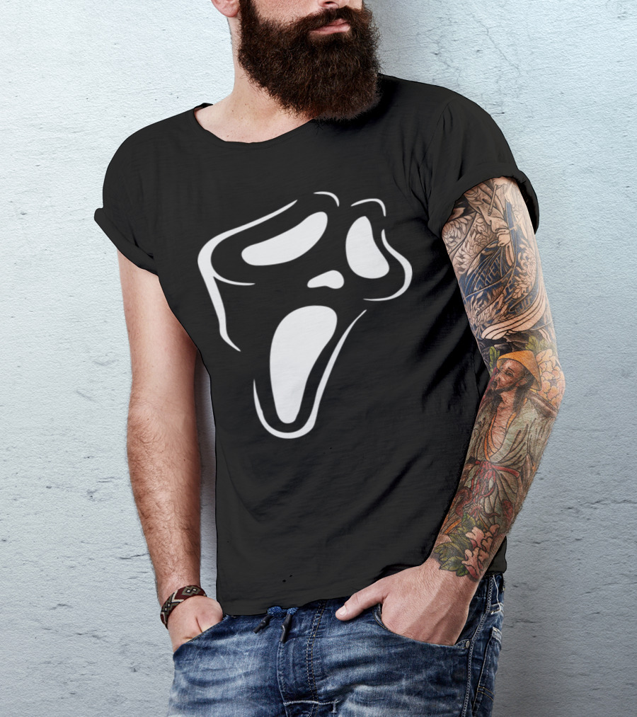 Scream Ghost Face Pumpkin Stencil Horror T-Shirt