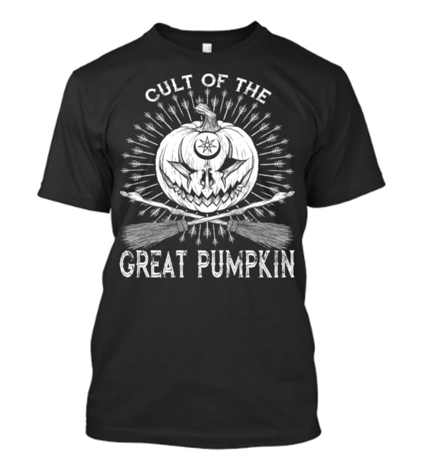 Cult Of The Great Pumpkin With Crossed Brooms And Radiant Star T-Shirt