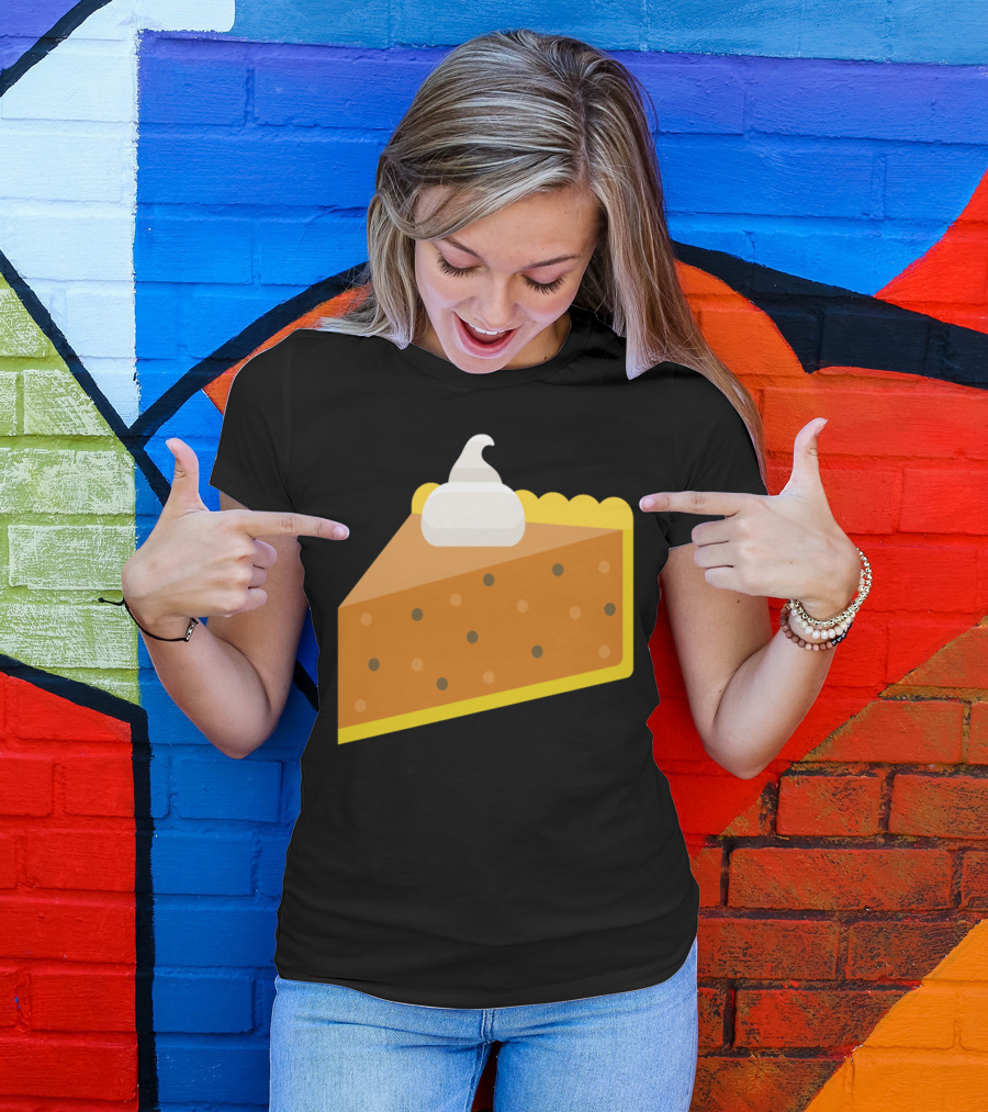 Pumpkin Pie Slice Whipped Cream Topping Classic Dessert T-Shirt
