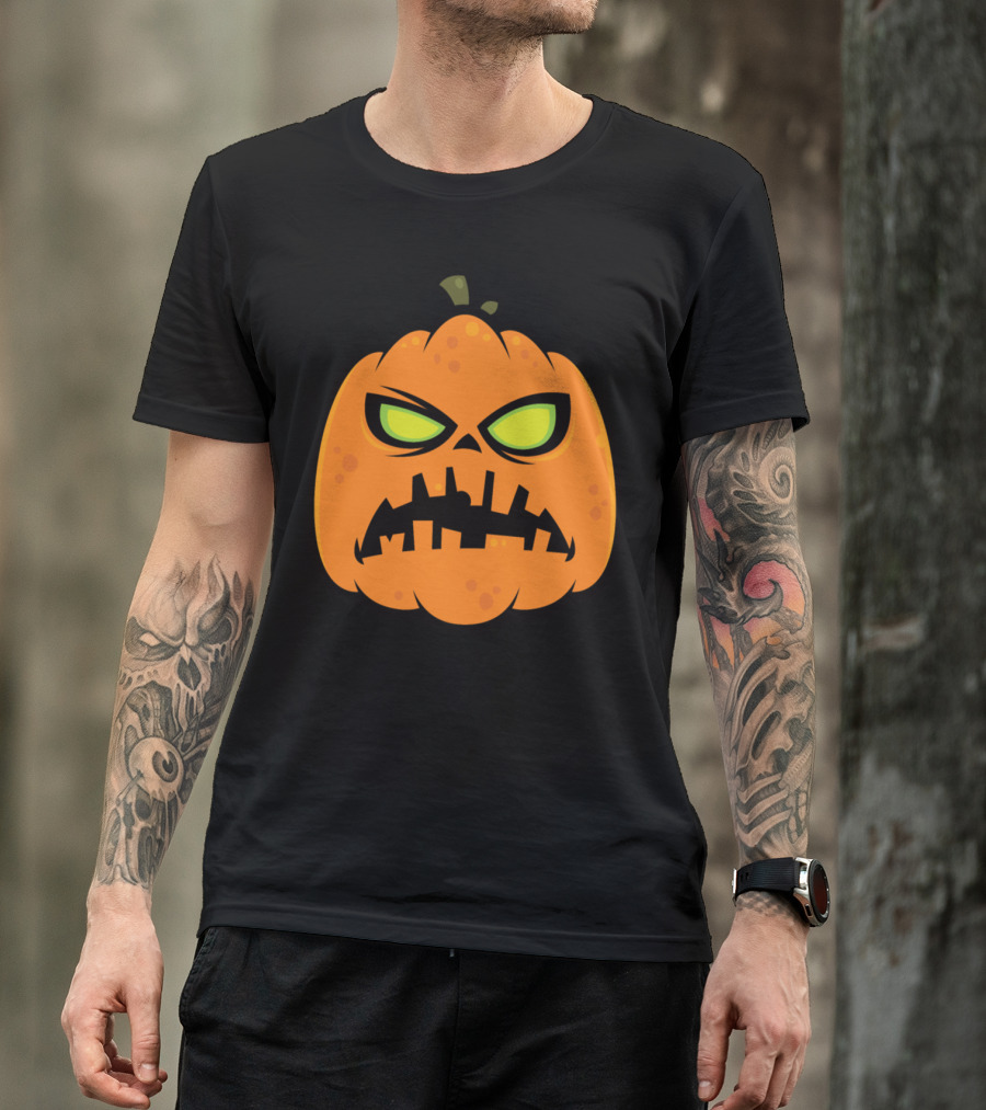 Pumpkin Zombie Evil Face T-Shirt