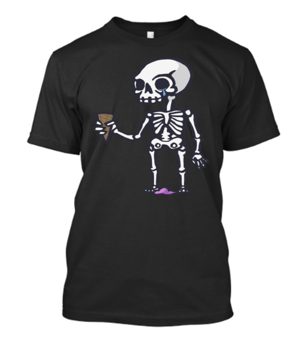 Skeleton Crying Over Dropped Ice Cream Cone T-Shirt