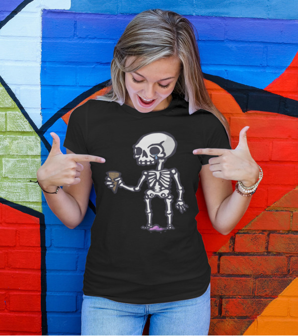 Skeleton Crying Over Dropped Ice Cream Cone T-Shirt