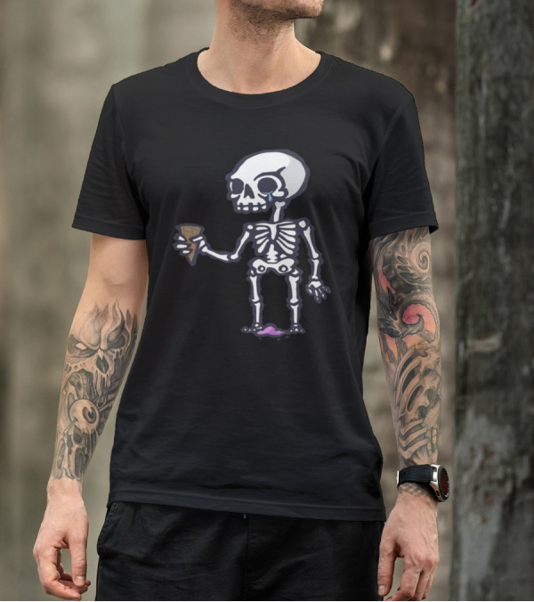 Skeleton Crying Over Dropped Ice Cream Cone T-Shirt