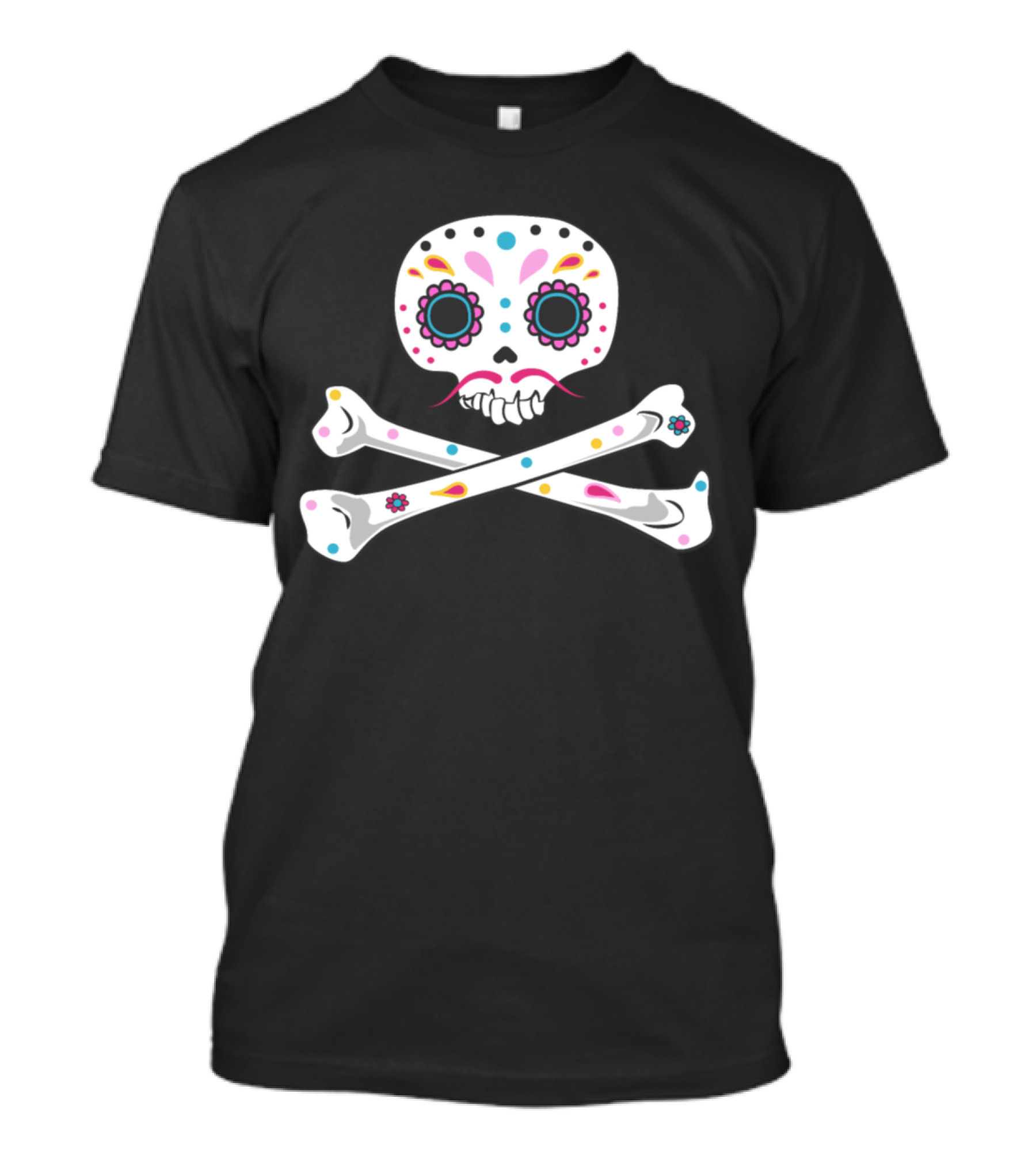 Day Of The Dead Sugar Skull And Crossbones Mexican T-Shirt