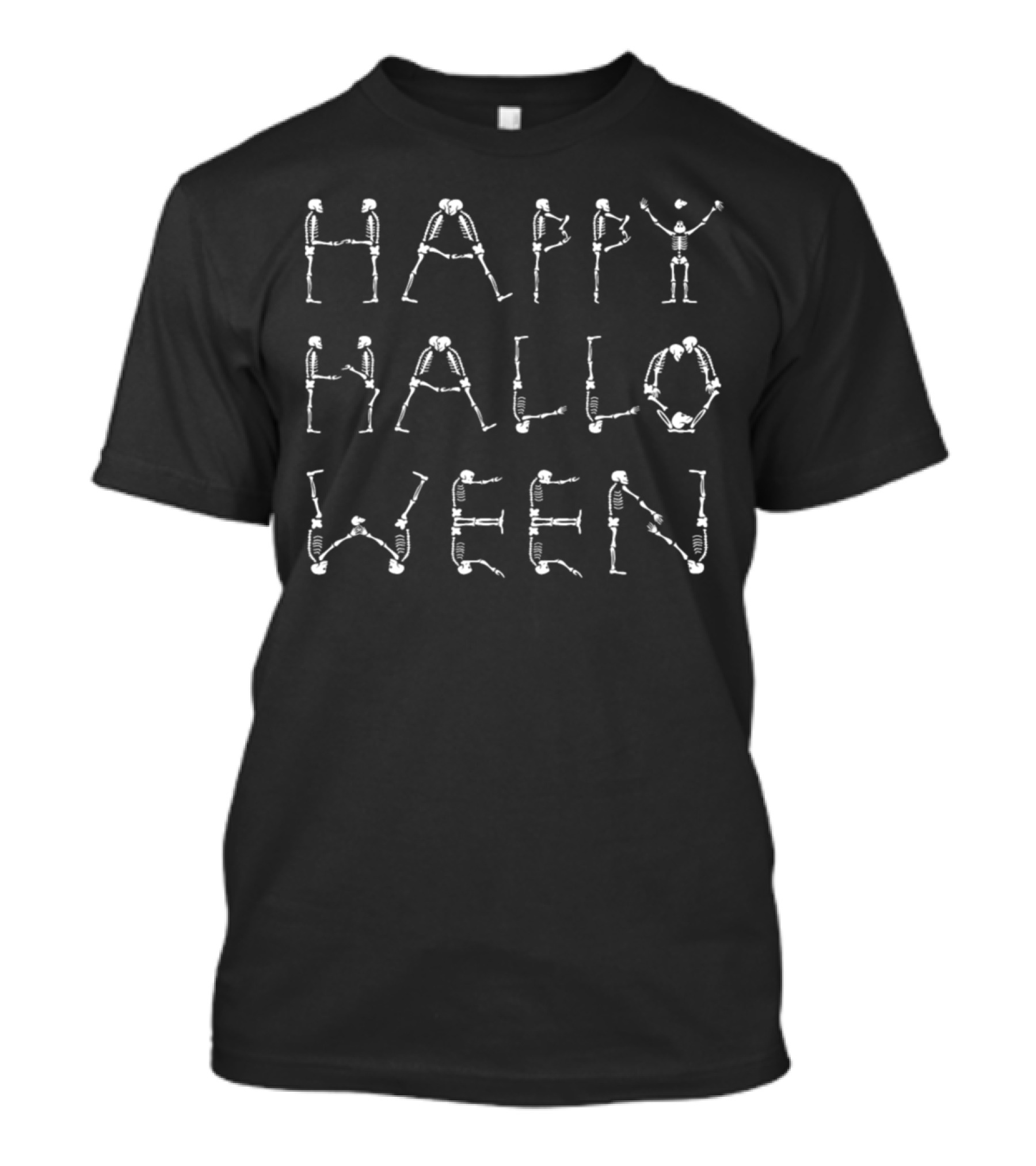 Happy Halloween Skeletons Forming Letters T-Shirt