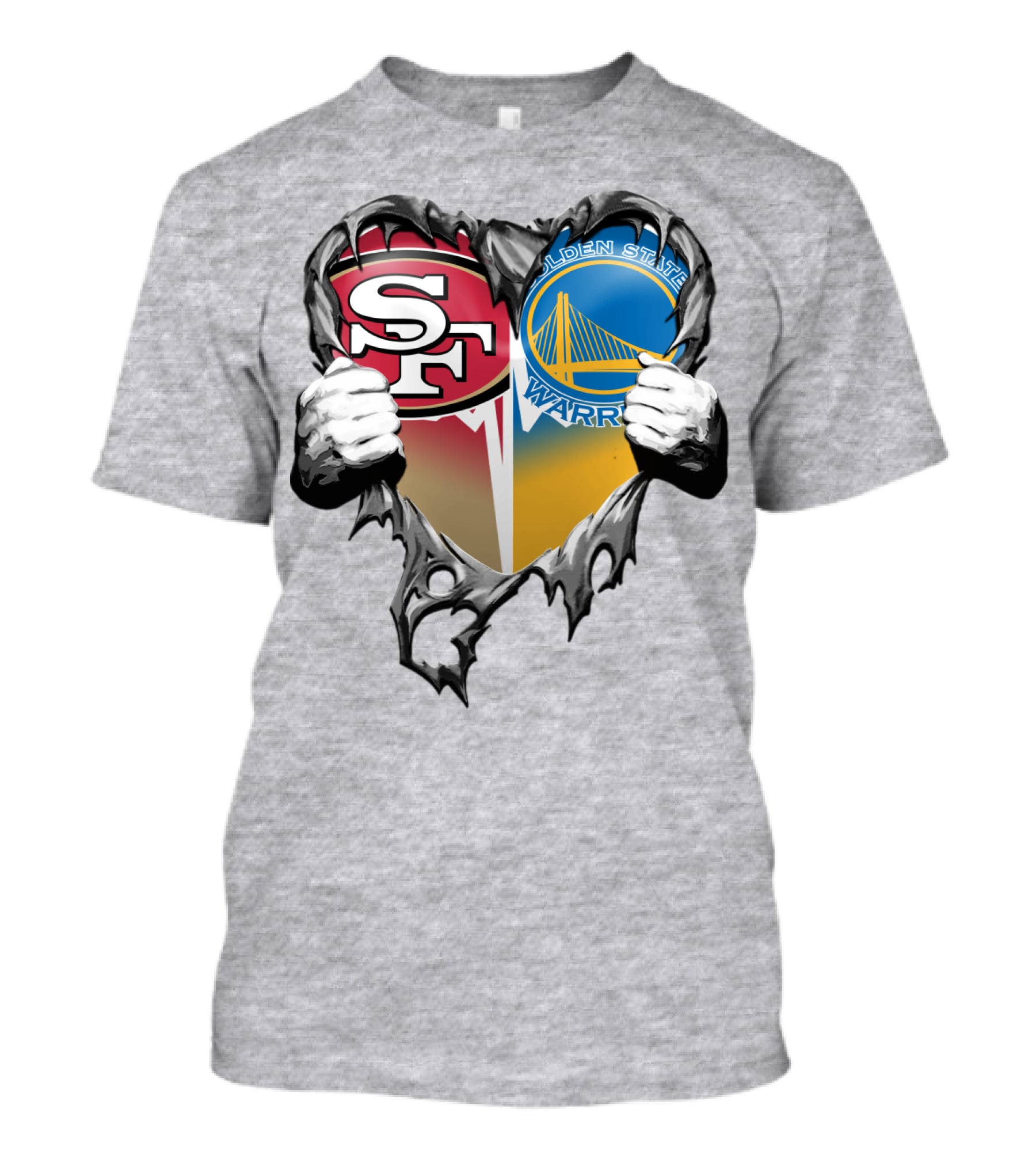 Sf 49ers Golden State Warriors Heart Logo Mashup T-Shirt