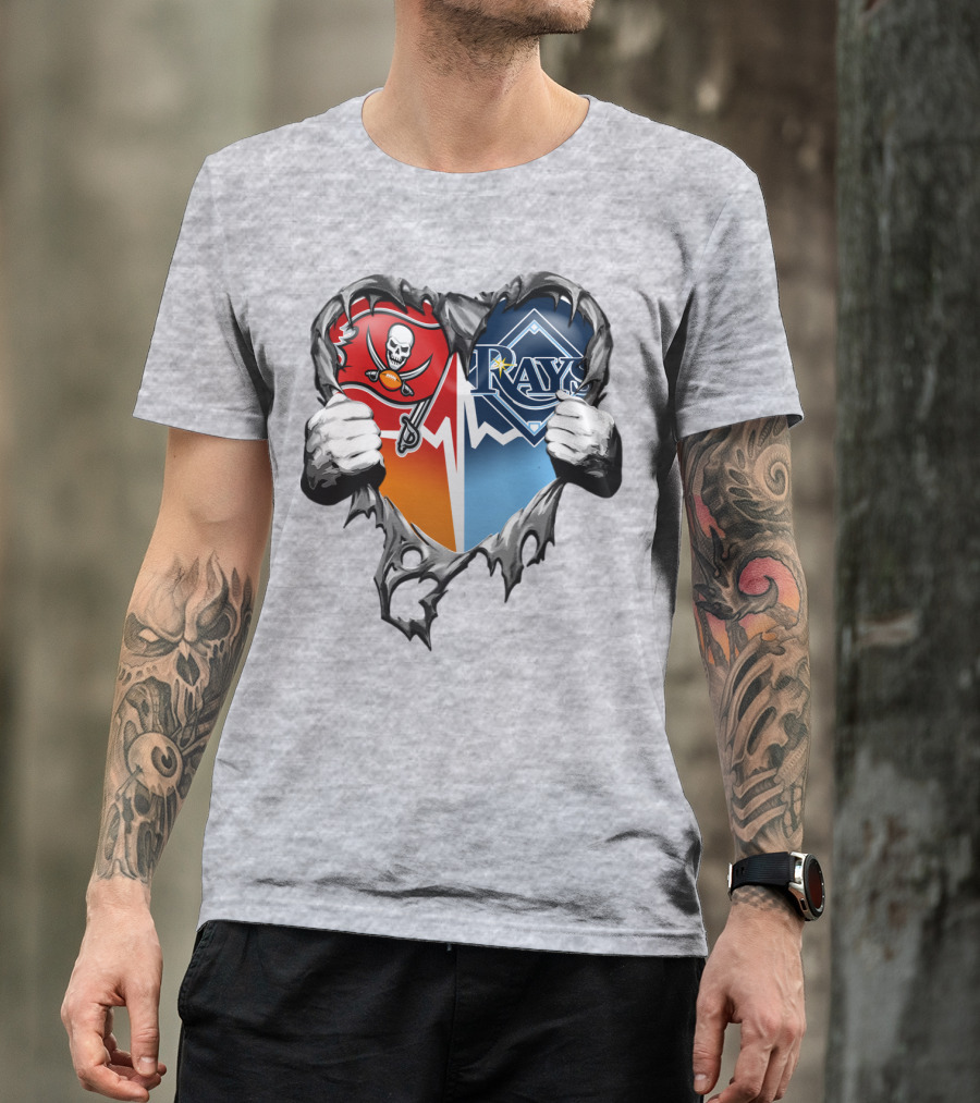 Tampa Bay Buccaneers Rays Heart T-Shirt