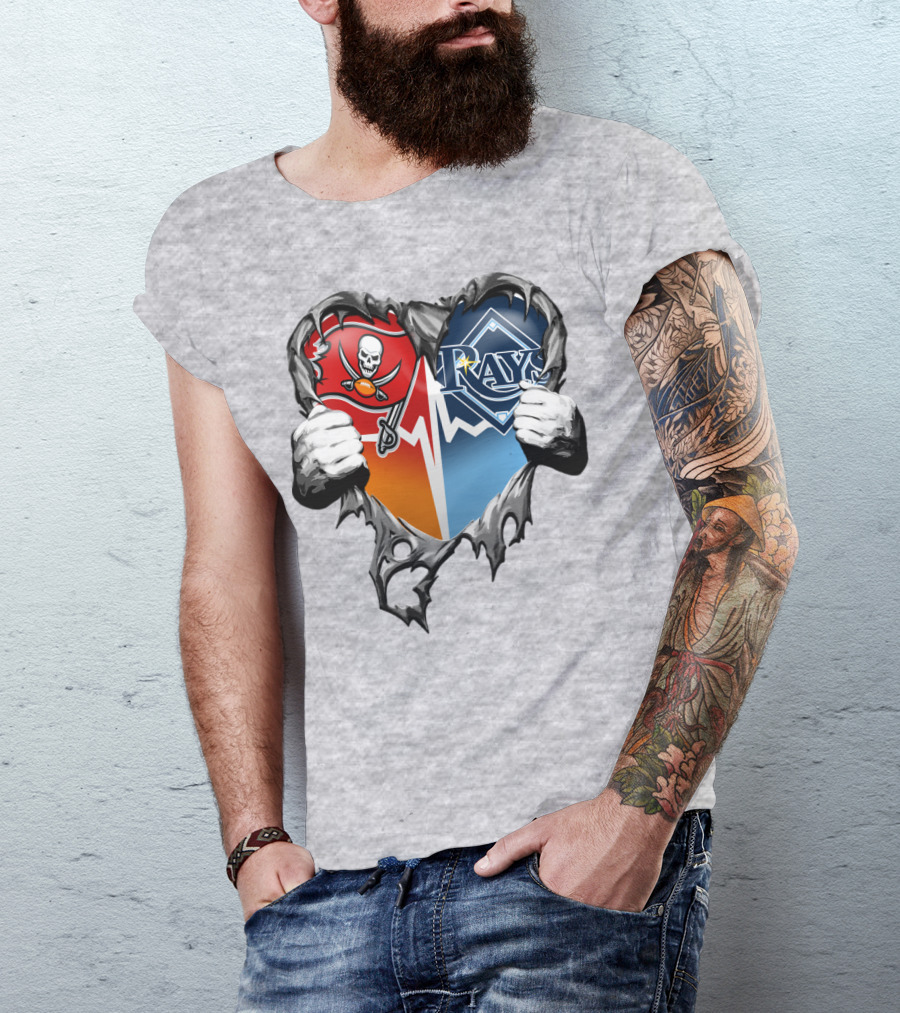 Tampa Bay Buccaneers Rays Heart T-Shirt