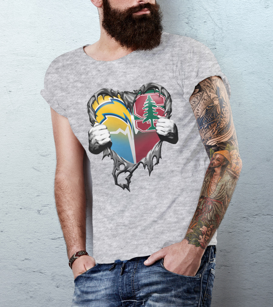 Los Angeles Chargers Stanford Tree Heart T-Shirt
