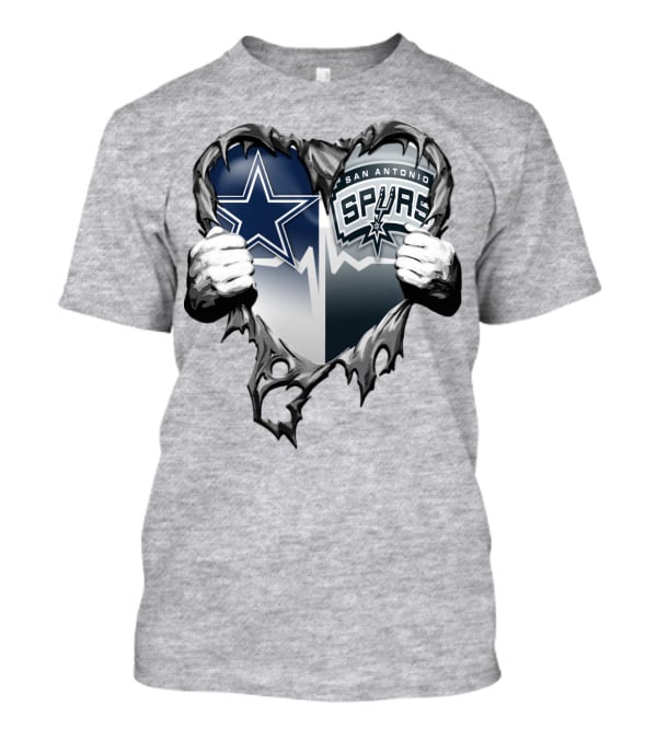 Dallas Cowboys San Antonio Spurs Heart T-Shirt