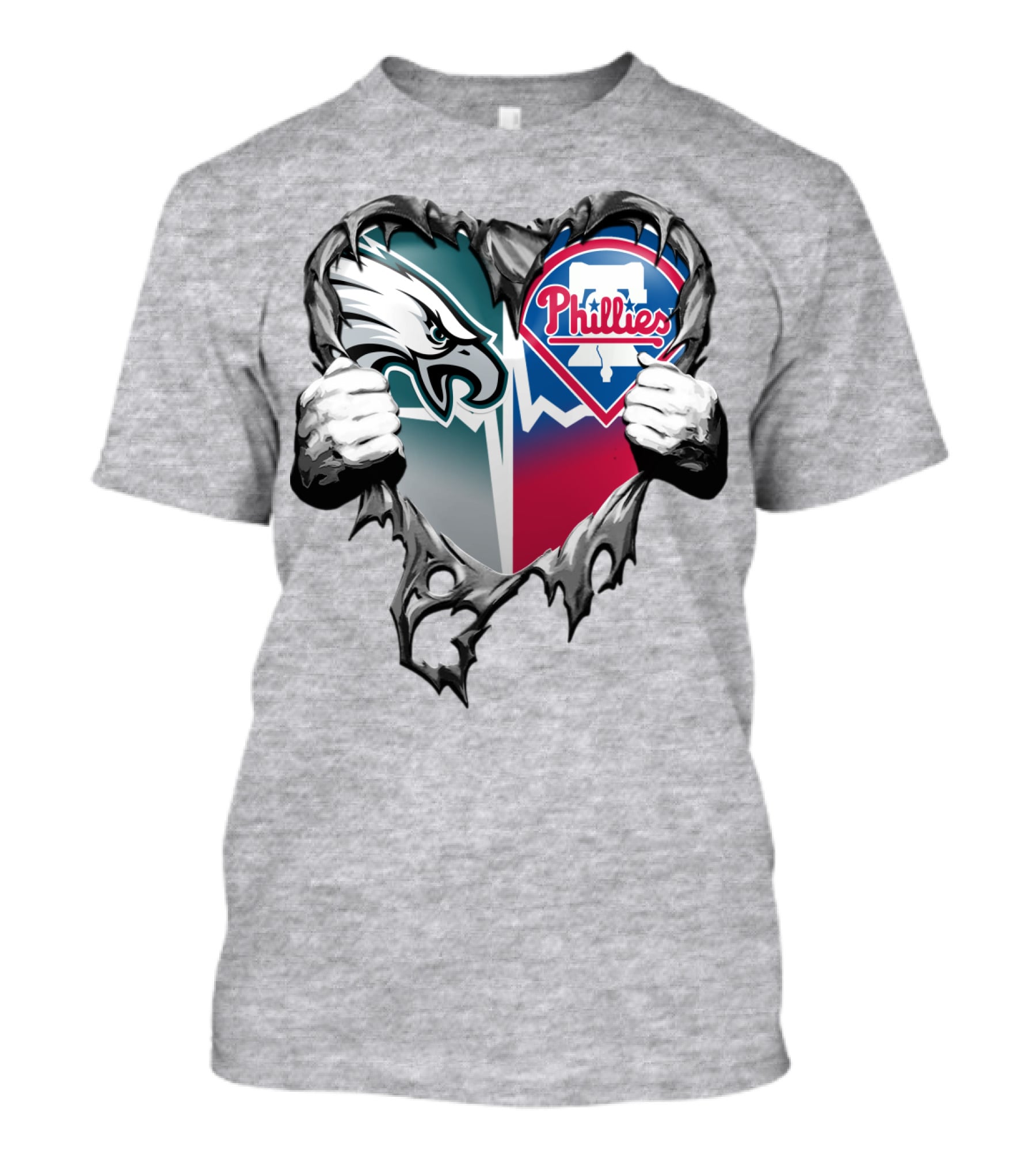 Eagles Phillies Heart Logo Blend T-Shirt