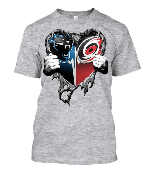 Carolina Panthers Hurricanes Heart T-Shirt