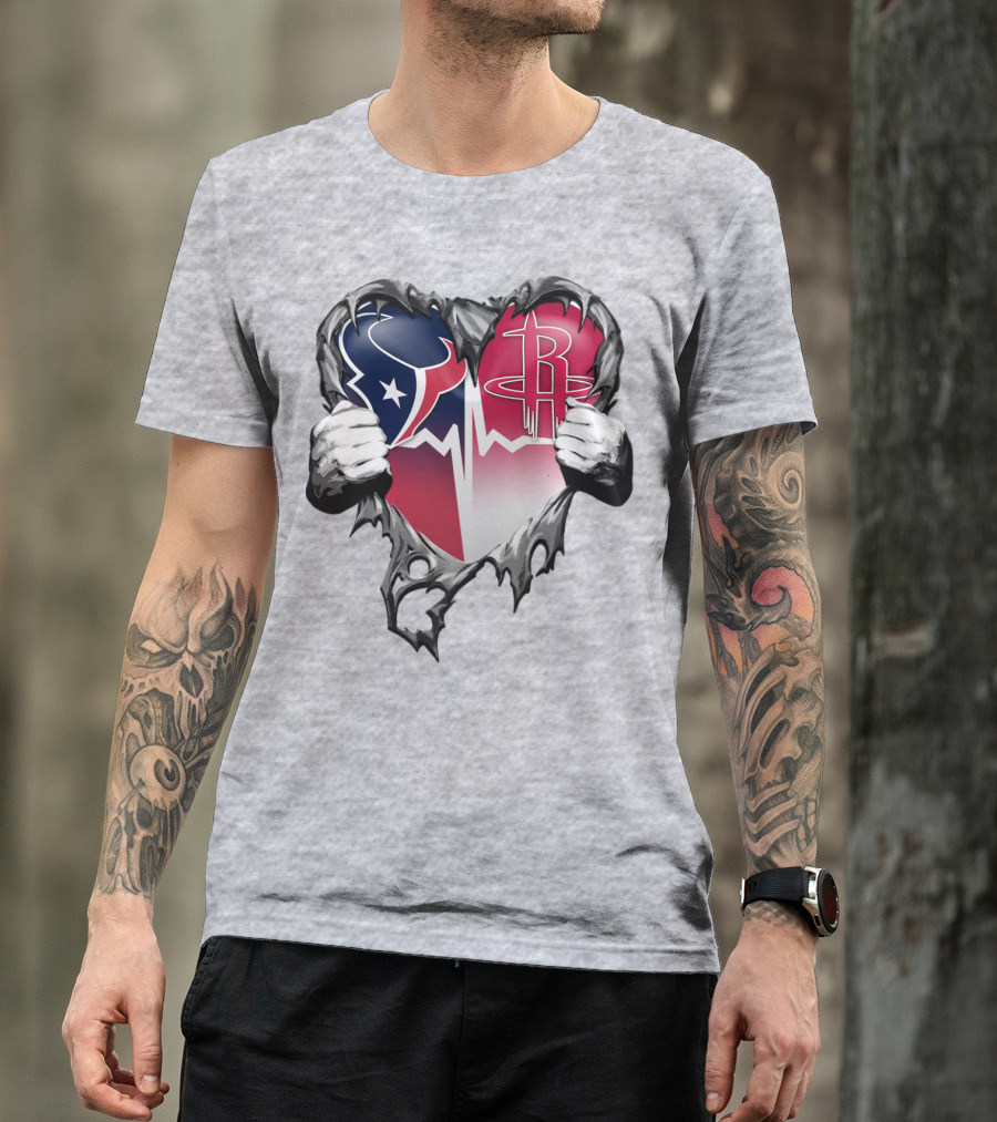 Texans Rockets Heartbeat Fusion Burst T-Shirt
