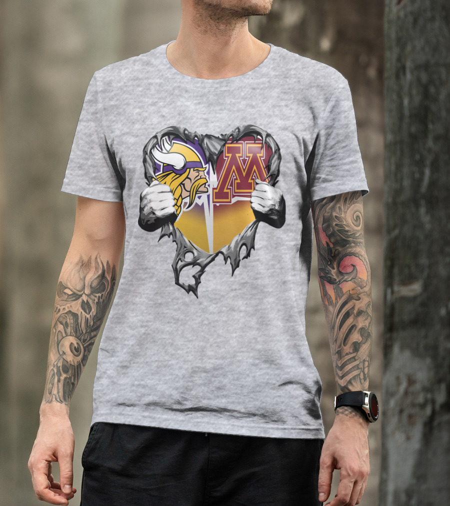 Vikings Minnesota Split Heart T-Shirt