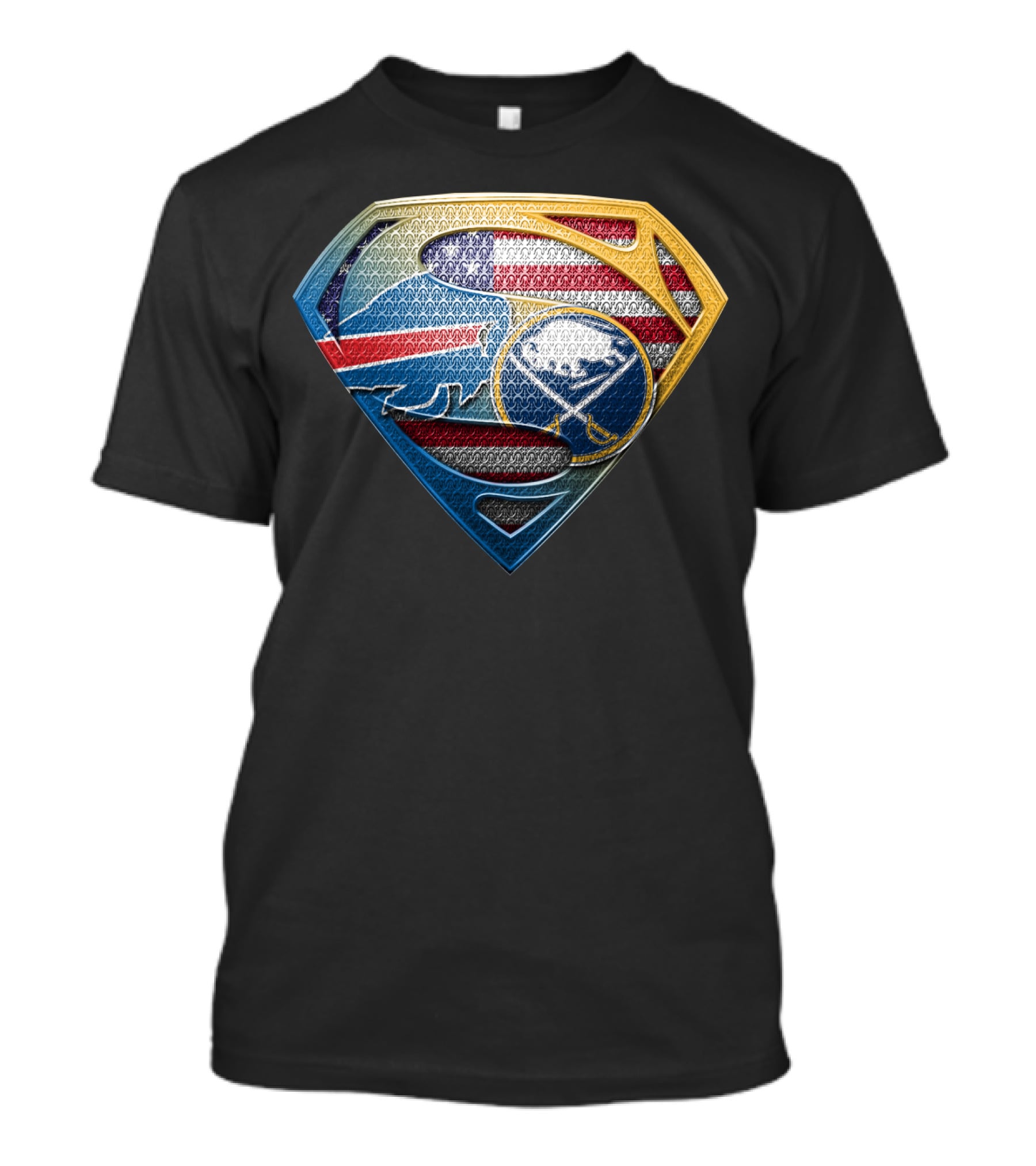 Buffalo Sabres American Flag Superman Logo Mashup T-Shirt