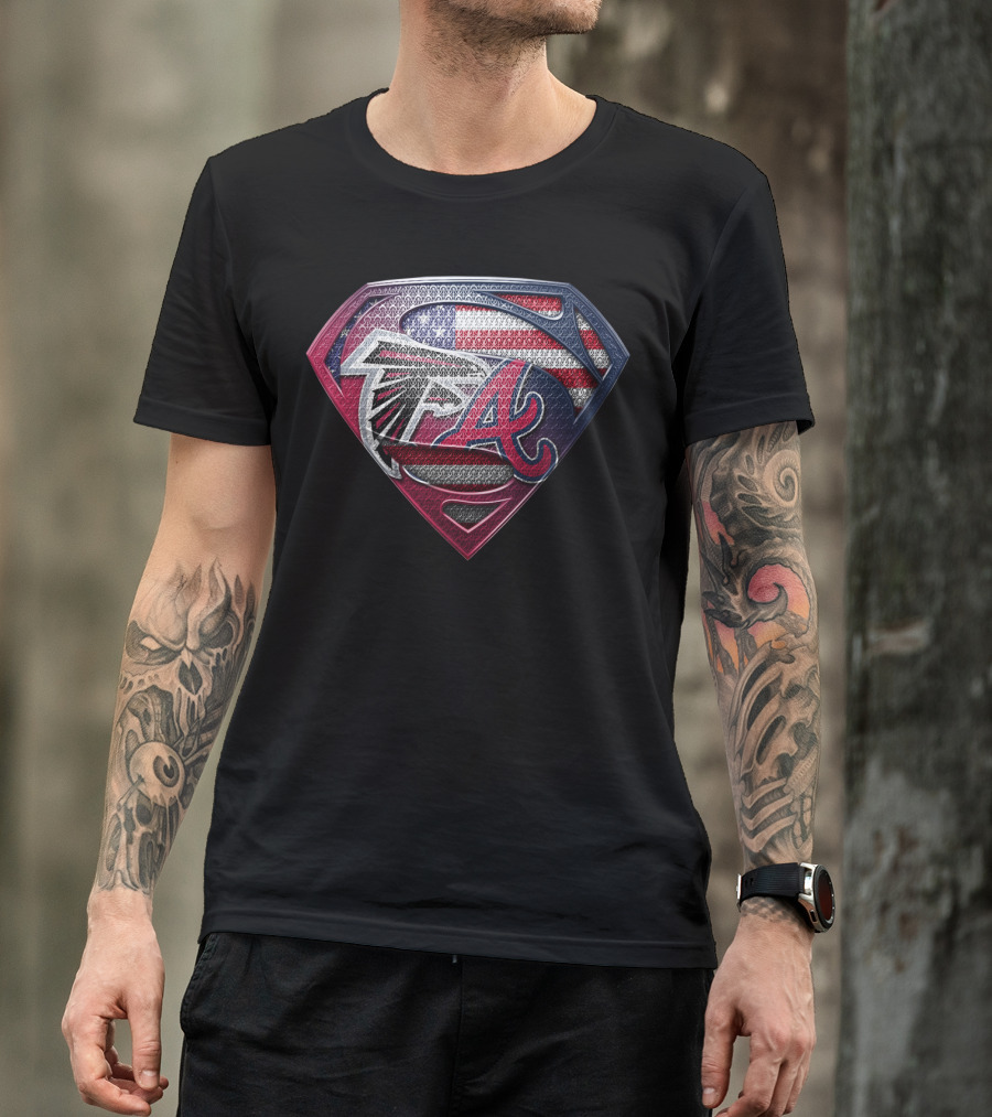 Falcons Braves American Flag Superman Logo Sspus059 T-Shirt