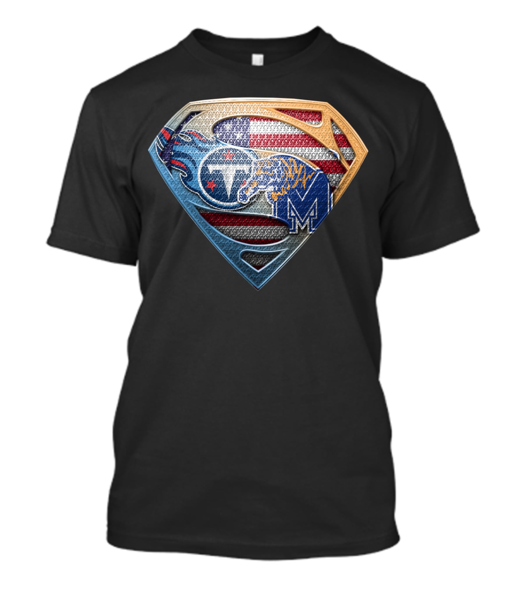Superman Memphis Tigers American Flag T-Shirt