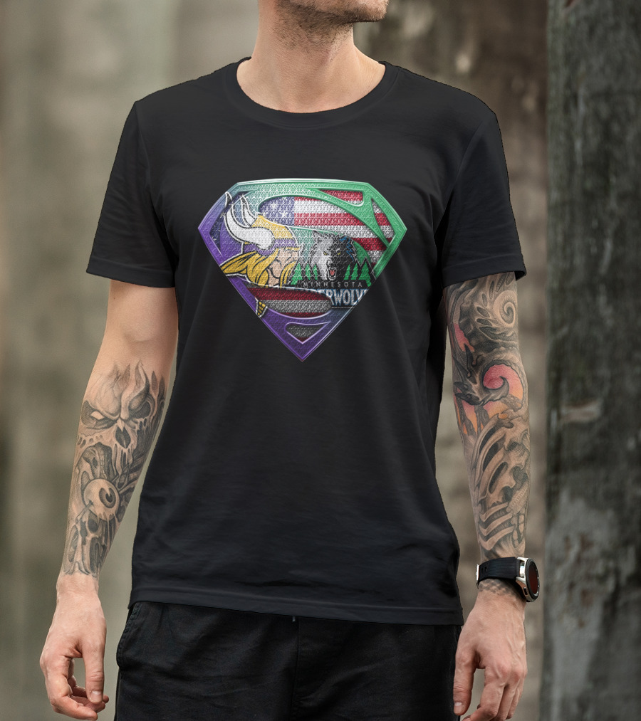 Minnesota Vikings Timberwolves Usa Superhero T-Shirt
