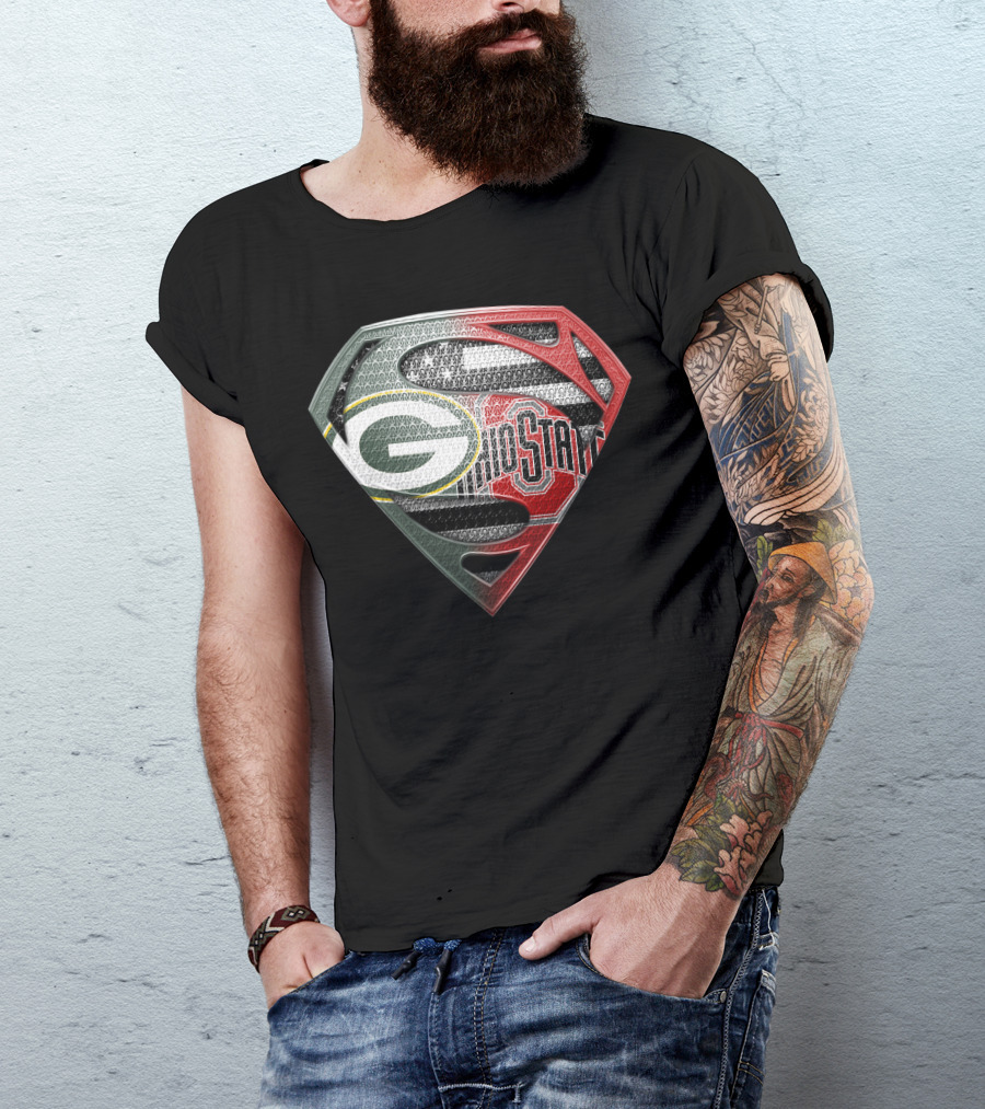 Packers Ohio State Superman Logo Fusion Sspus140 T-Shirt