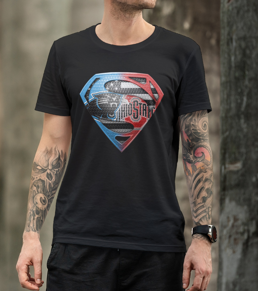 Carolina Panthers Ohio State Superman Shield T-Shirt