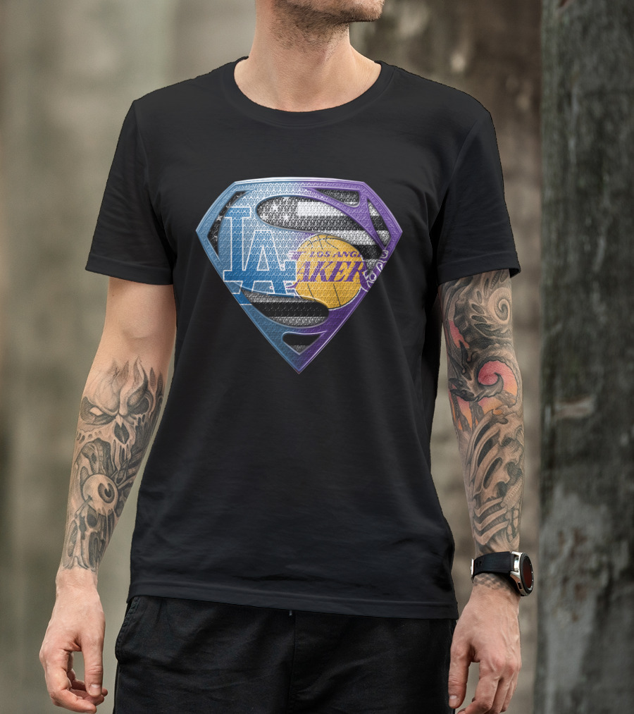 Lakers Superman Logo Los Angeles Basketball Icon Sspus156 T-Shirt
