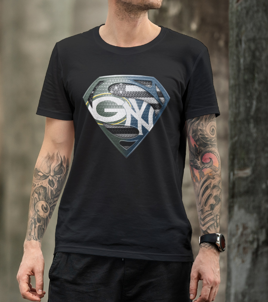 Green Bay Packers Superman Logo Shield Sspus168 T-Shirt