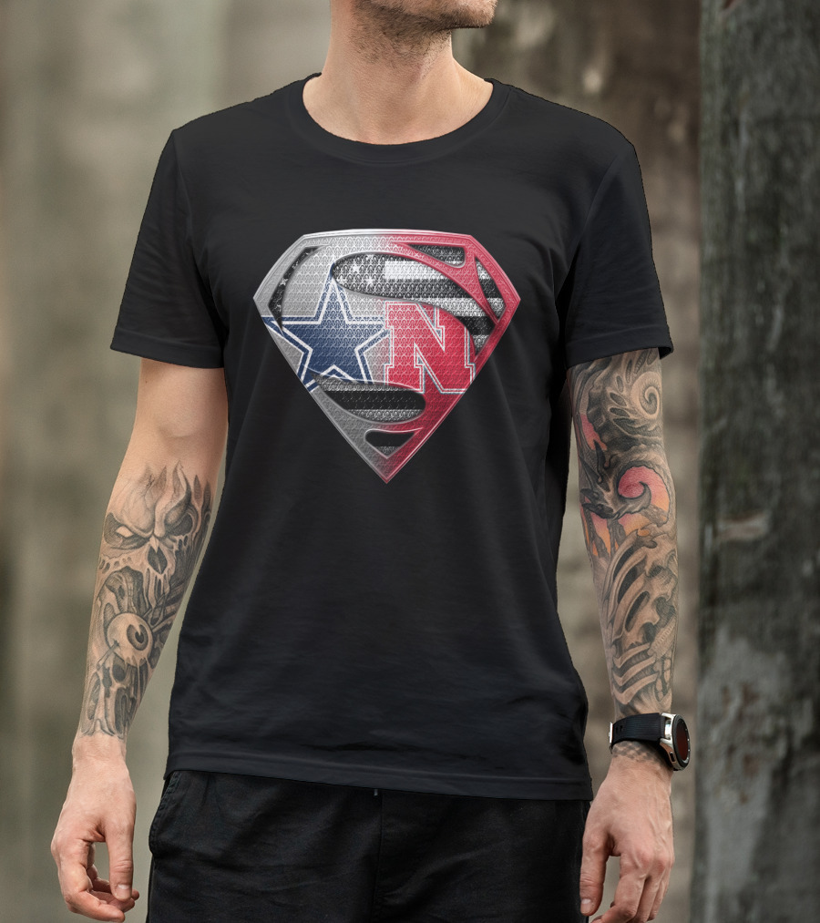 Cowboys Nebraska Fusion Superman Shield T-Shirt