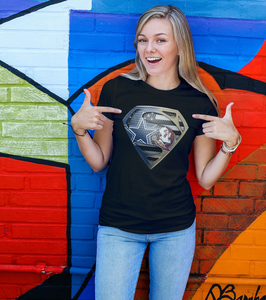 Cowboys Seminoles Superman Logo Fusion T-Shirt