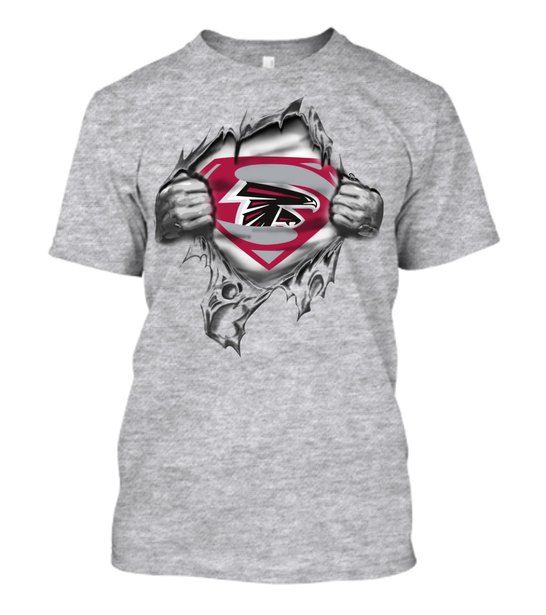 Atlanta Falcons Superman Logo Torn T-Shirt