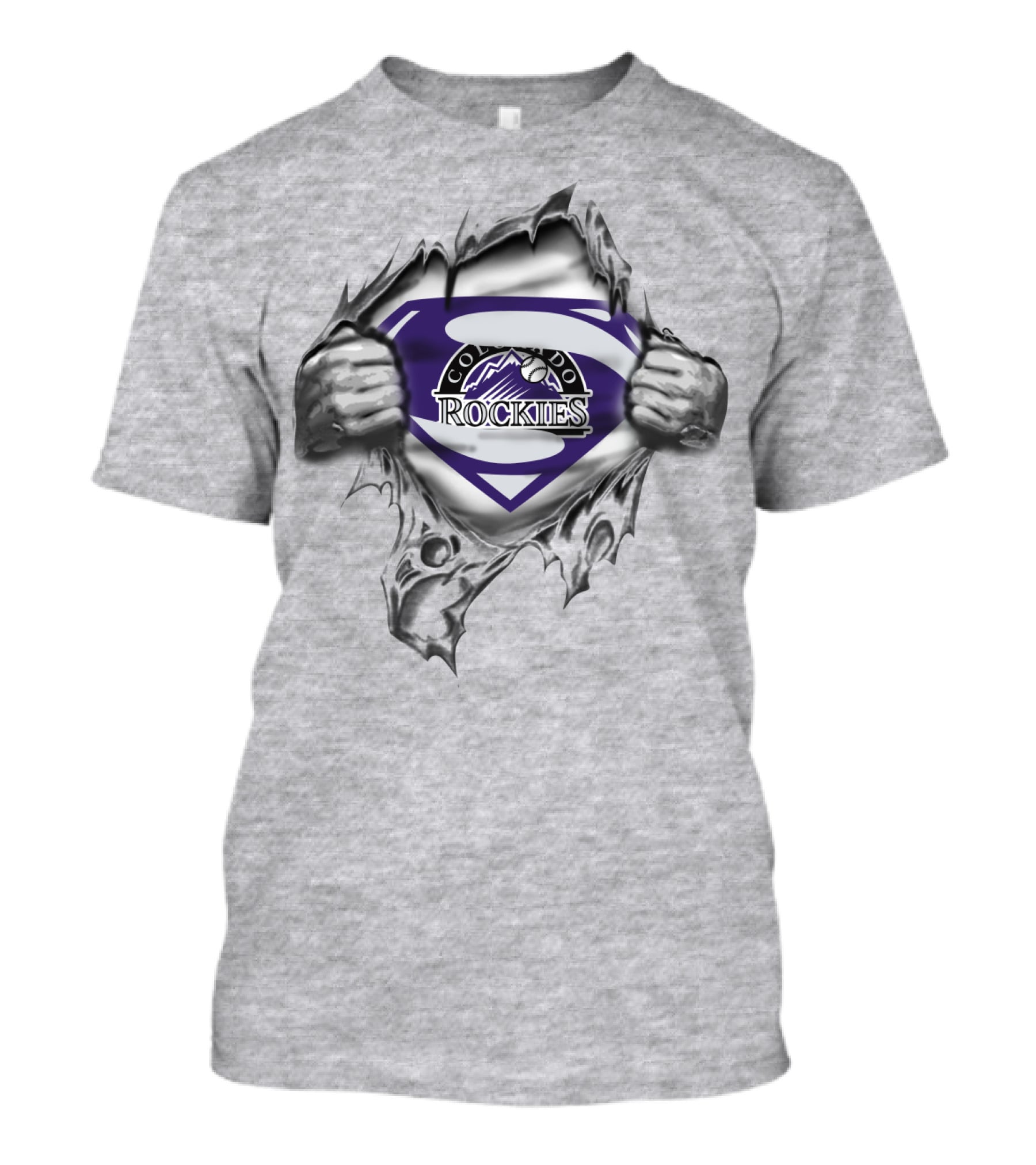 Superman Colorado Rockies Rip T-Shirt