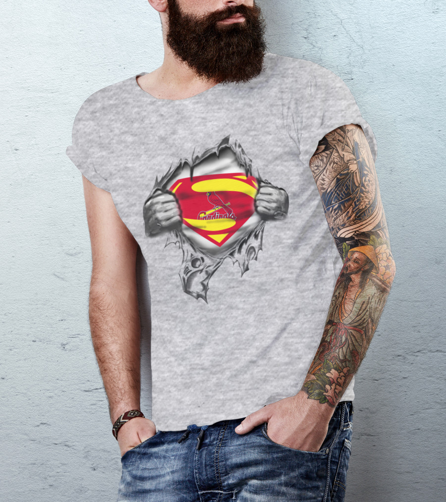 St. Louis Cardinals Superman Logo Peel-Away T-Shirt