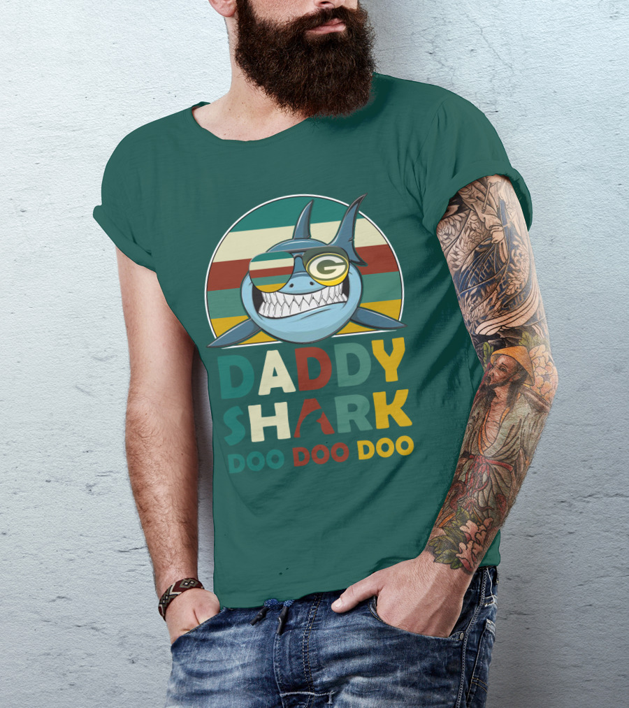 Daddy Shark Green Bay Packers Doo Doo Doo T-Shirt