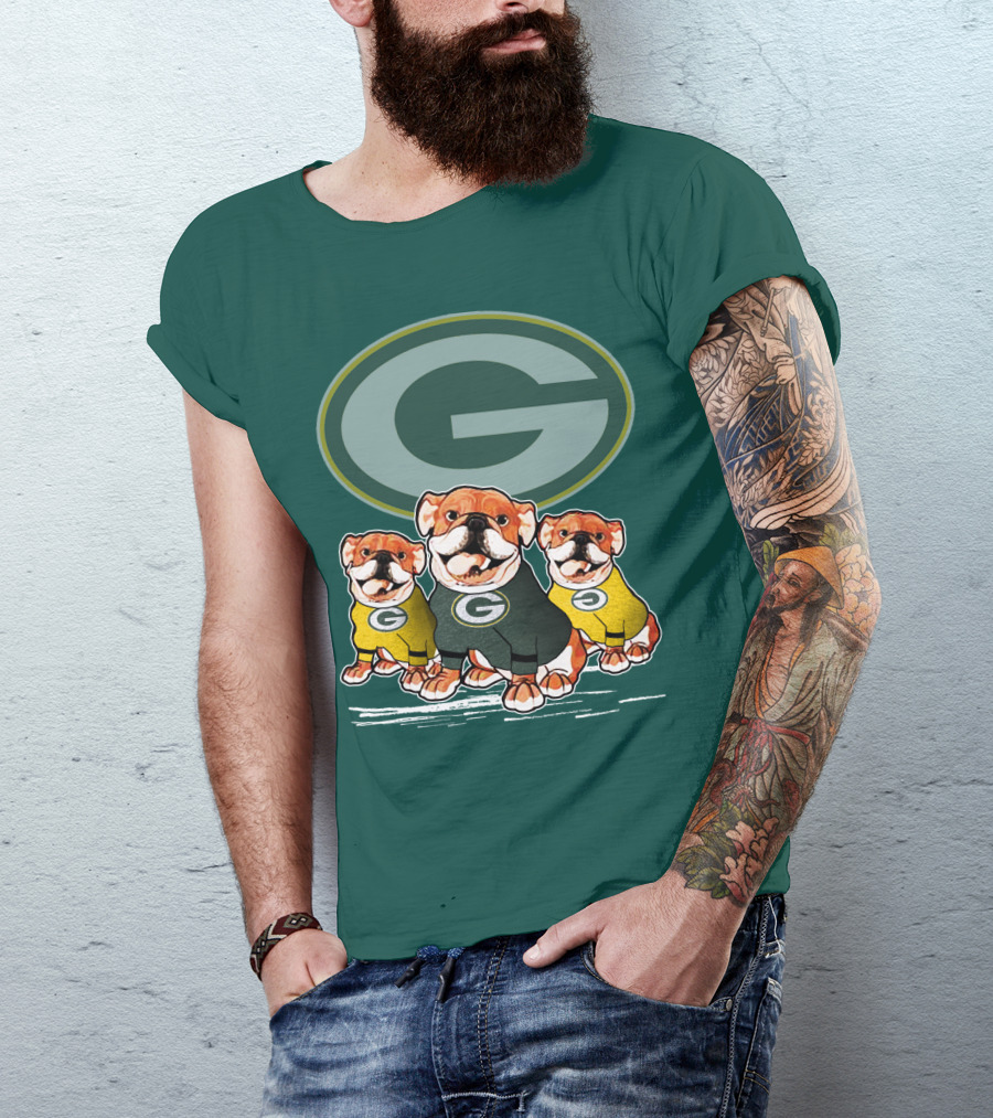Green Bay Packers Dogs Trio T-Shirt